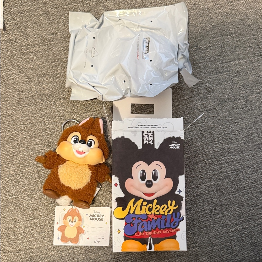 Pop Mart Disney Chip Plush Keychain - Brown and Cream